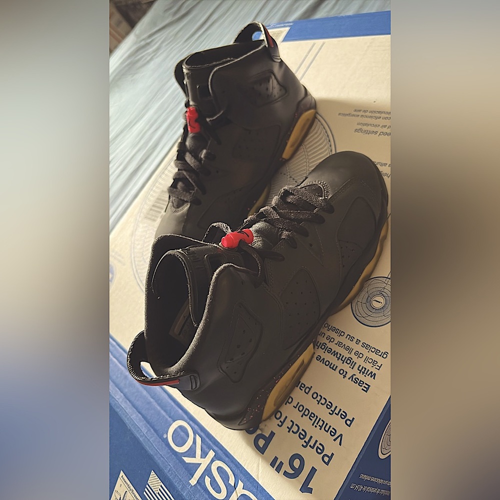 Jordan Black and Red High-Top Sneakers